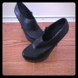 Aldo Hoots Booties Black Leather